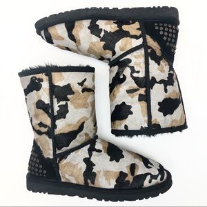 Ugg “Rowland” Camouflage Pony Hair Short Boots